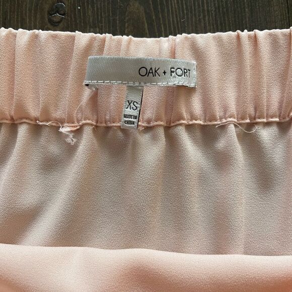 Oak + Fort Peach Color Off the Shoulder 3/4 Bell Sleeve Mini Dress - Picture 4 of 5